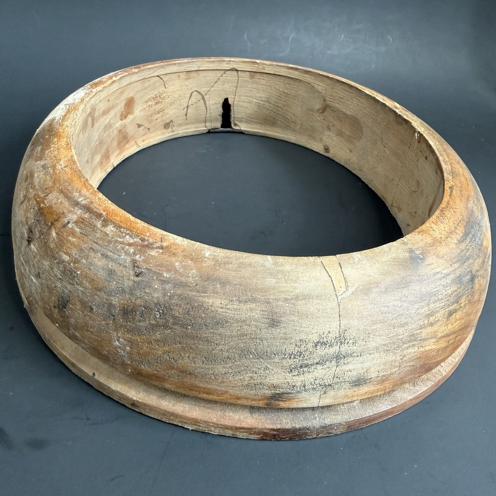 Antique Unmarked Wood Hat Block Millinery Hatters Brim Mold Form 561 8 1 1/2